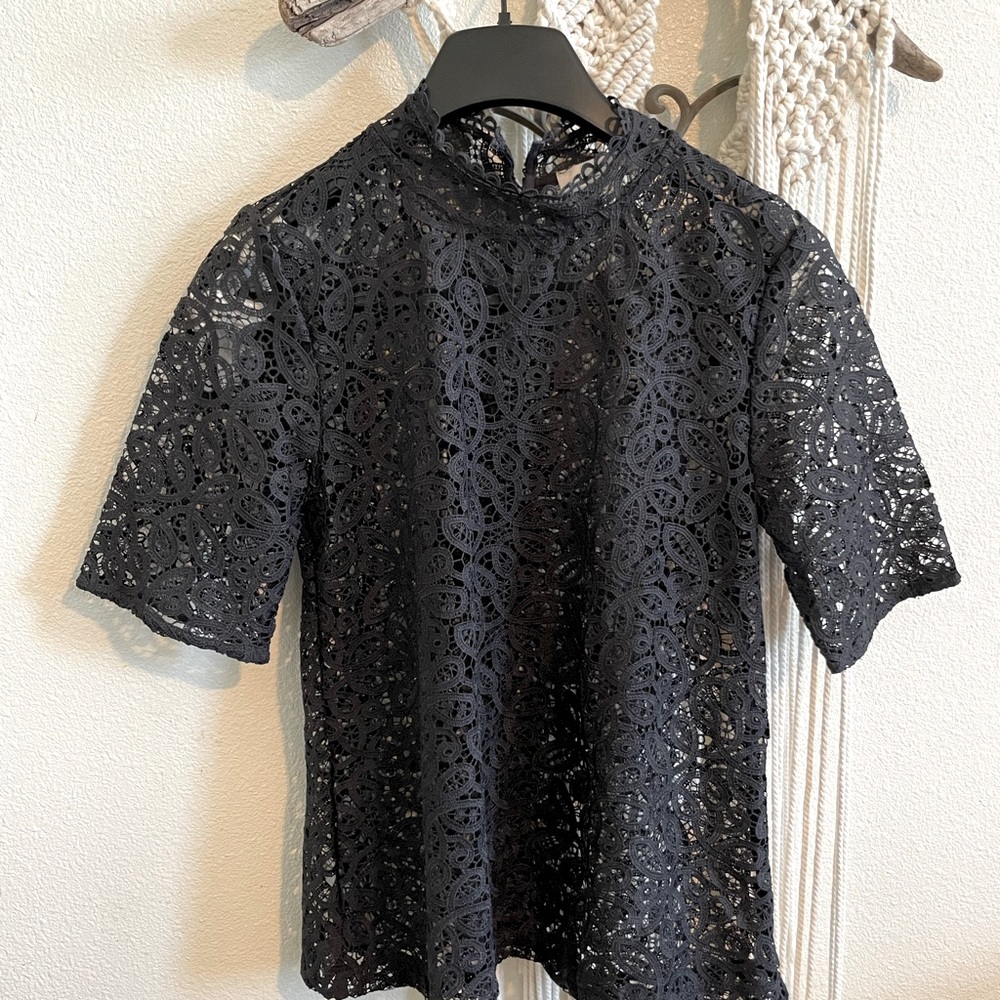 Black lace Loft shirt size S